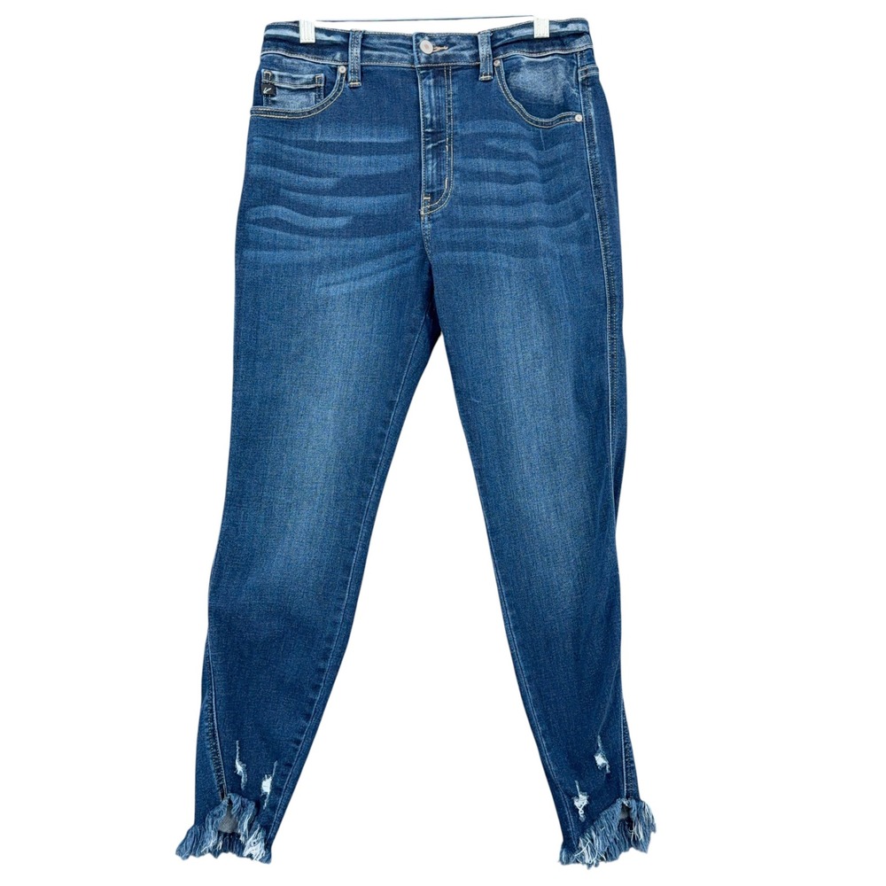KanCan KC9261D Skinny Jeans Womens 13/30 Cotton Blend Blue Distressed Hem